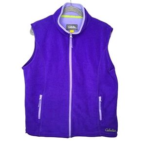 Cabela's Purple Fleece Full Zip Vest With Pockets Size Large